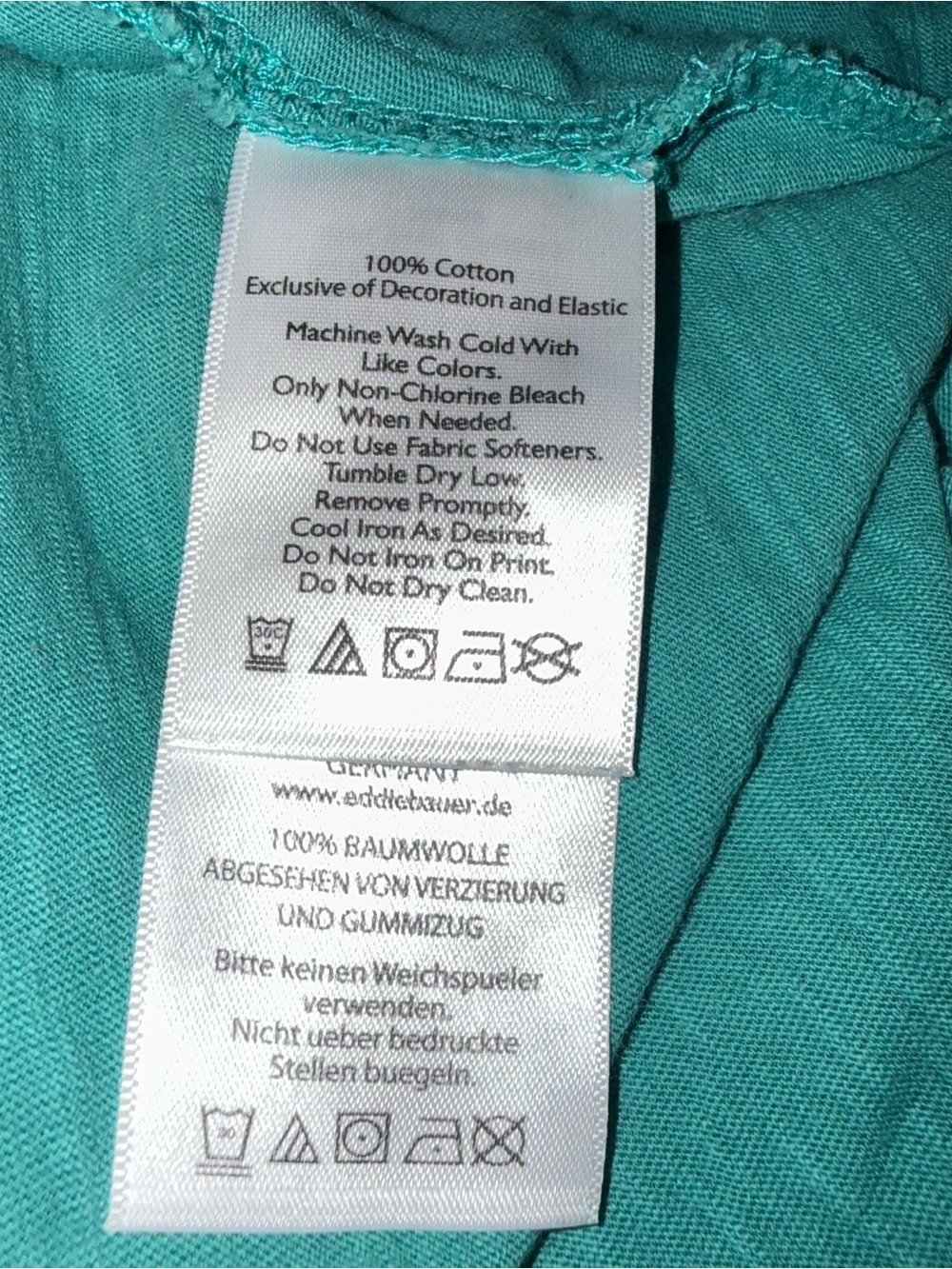 Eddie Bauer Short Sleeve Tee Teal Green with Tan Details Size XL - Picture 5 of 12
